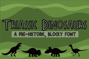 Triassic Dinosaurs: A Blocky Inline Font with a Pre-Historic Look